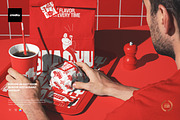 Person in Fast Food Burger Restauran, a Packaging Mockup by creatsy5 (Thumbnail 1 of 6)