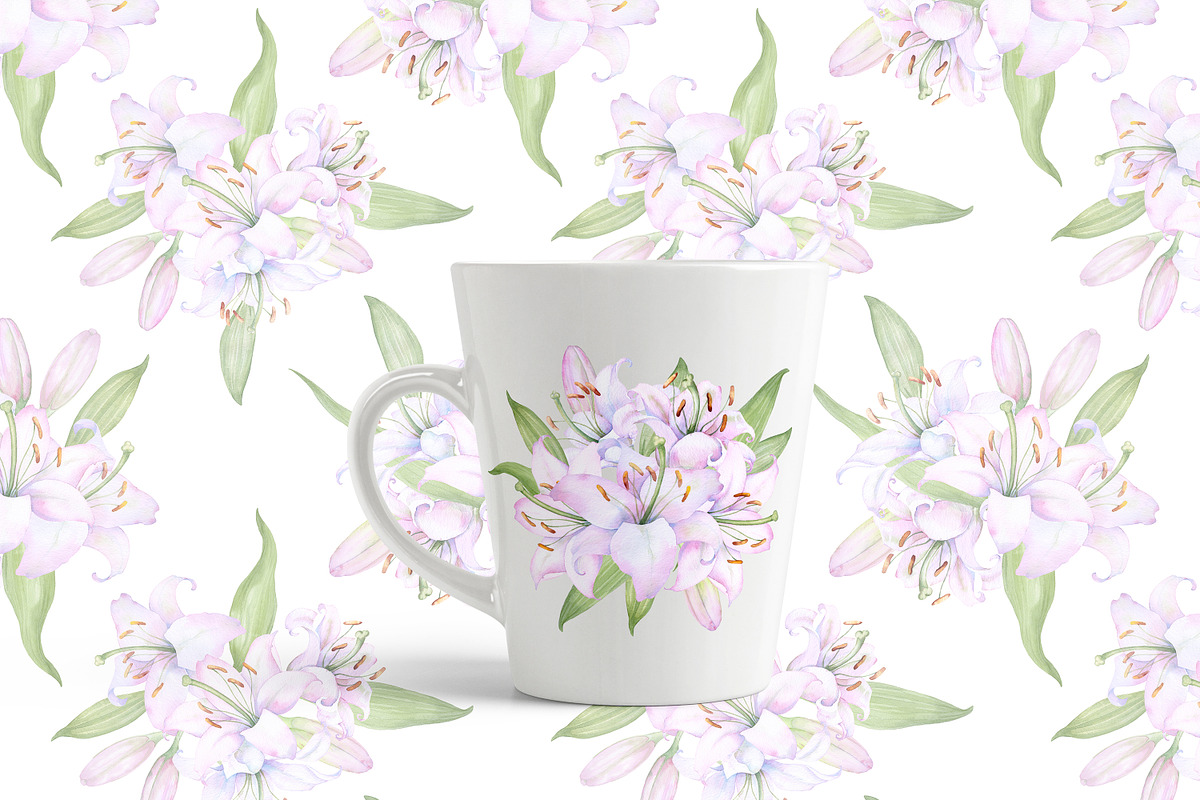 Watercolor clipart white lilies, an Illustration by EshaStudio (Photo 5 of 11)