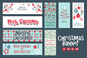 Set of 8 Christmas web banners