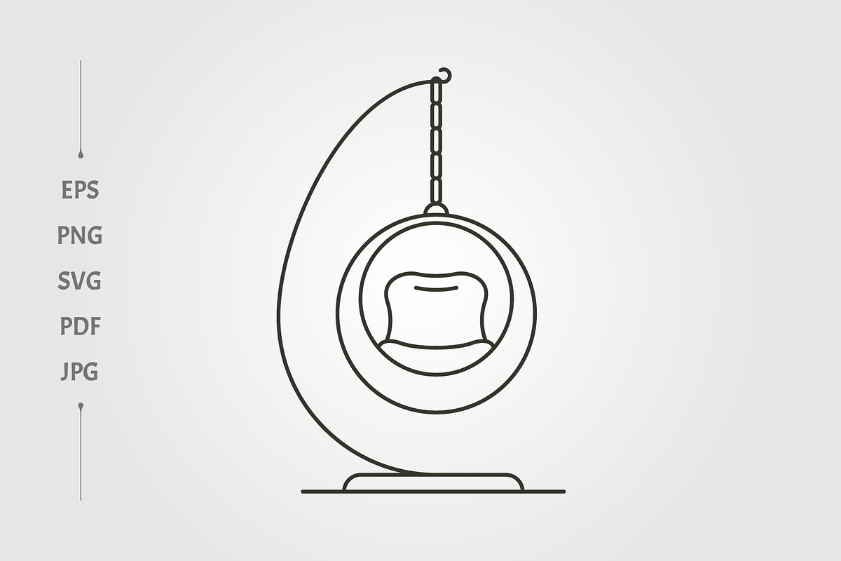 minimalist swing chair icon vector m, a Branding & Logo Template by lawoel