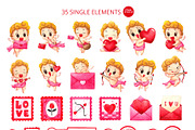 Cupid Mail Service Watercolor, a Seasonal Illustration by CreativeValuation (Thumbnail 2 of 12)