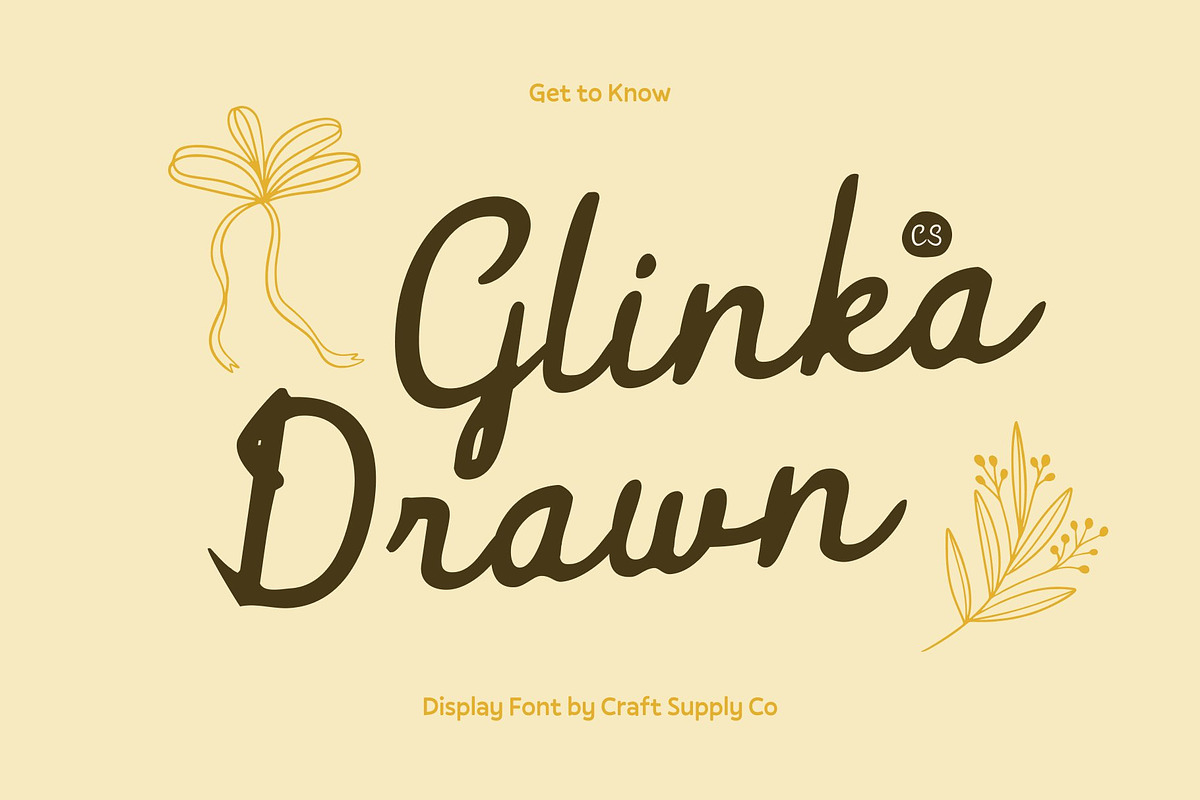 CS Glinka Drawn, a Script Font by Craft Supply Co. (Photo 1 of 8)