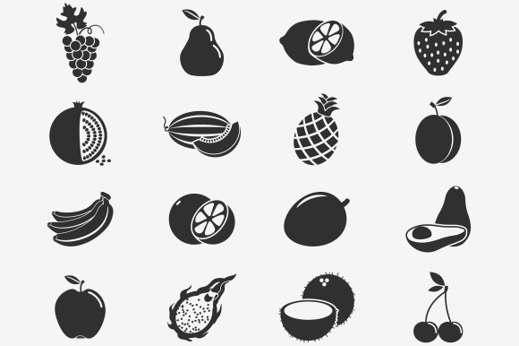 Fruit Silhouettes Icons