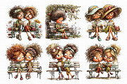 Bench friends Women reading Clipart, an Illustration by Libby Wishes (Thumbnail 2 of 8)
