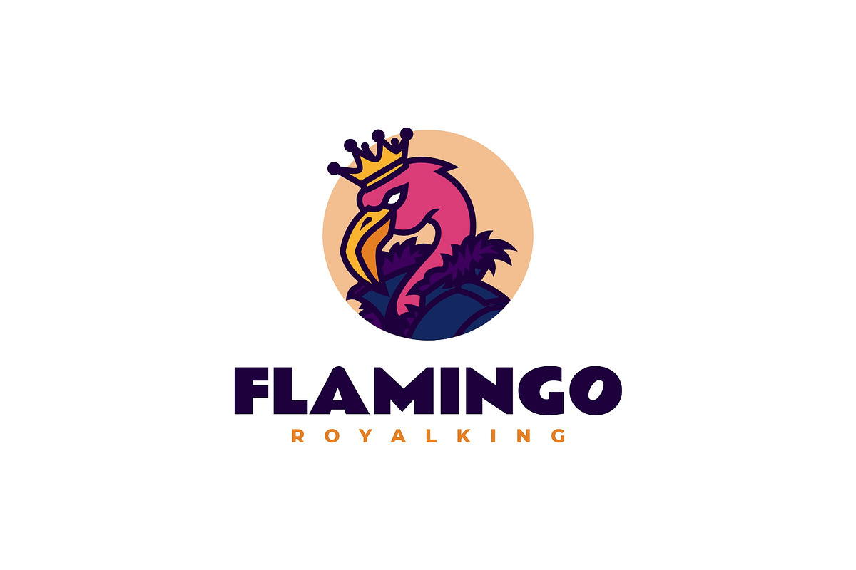 Mascot King Flamingo Logo Design, a Branding & Logo Template by Artnivora.Std