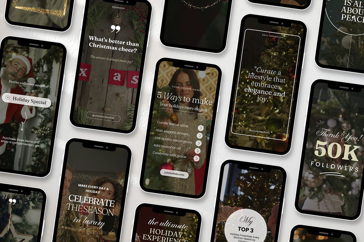 100 Luxury Christmas Reels Templates, a Social Media Template by DigiPax (Photo 3 of 10)