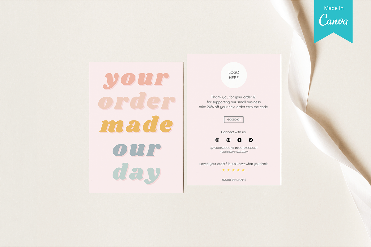 Thank you card for Canva template, a Stationery Template by Hellohastore (Photo 1 of 7)