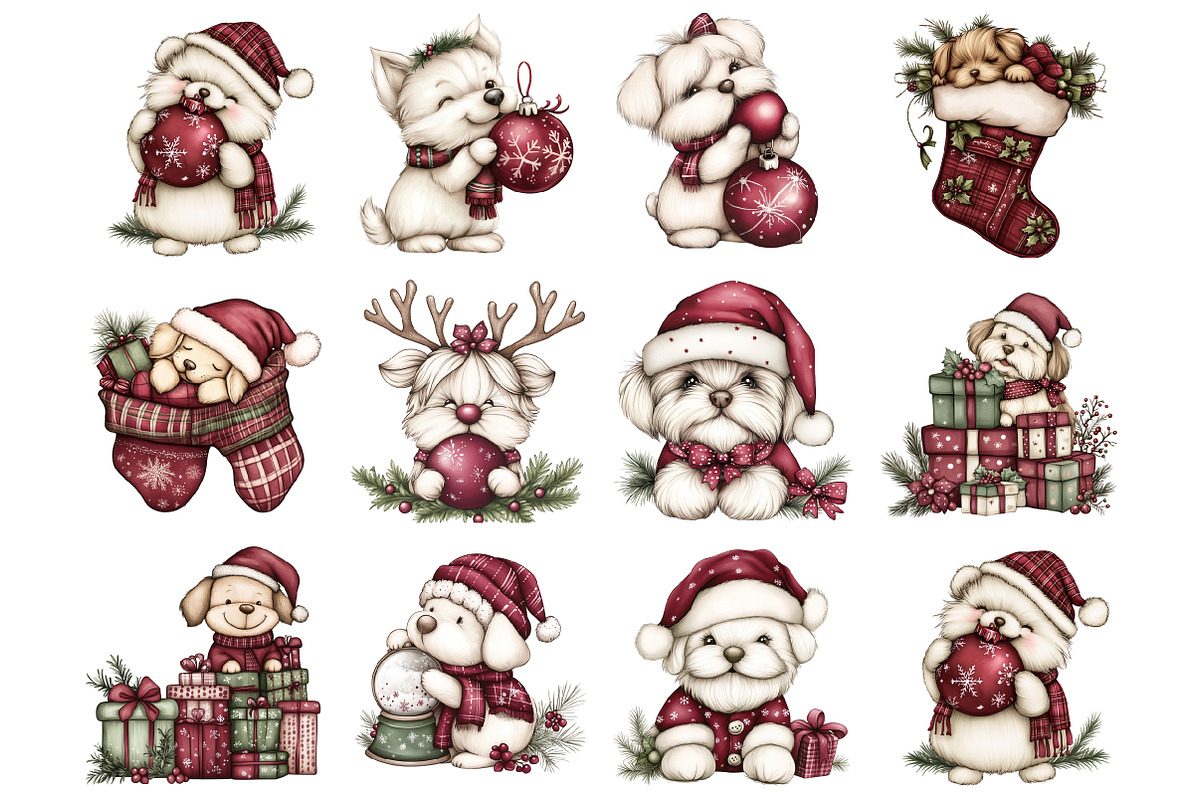 Whimsical Christmas Fluffy Dogs, a Graphic by CitraGraphics (Photo 3 of 4)