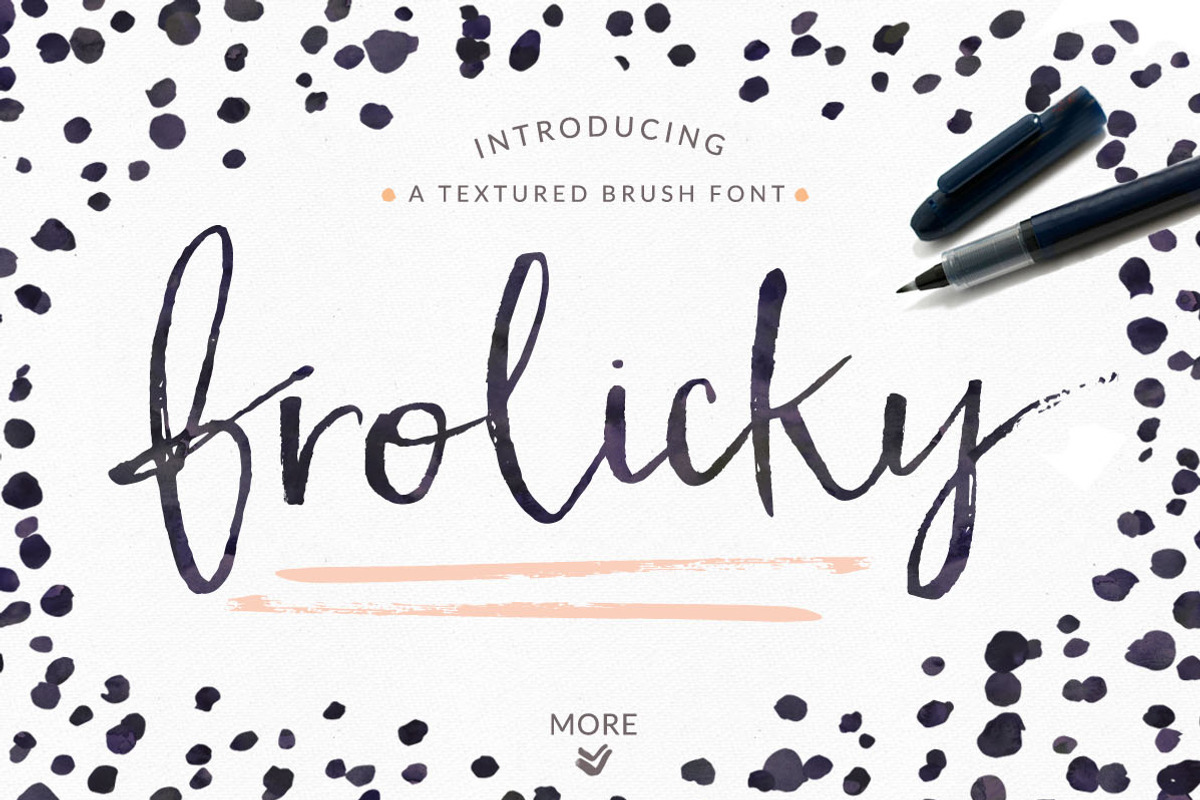 Frolicky - A Brushed Font + EXTRAS, a Script Font by Angie Makes (Photo 1 of 6)
