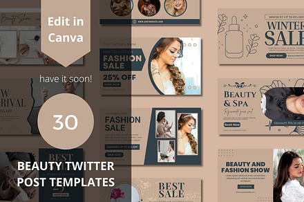 Beauty Twitter Post Canva Templates