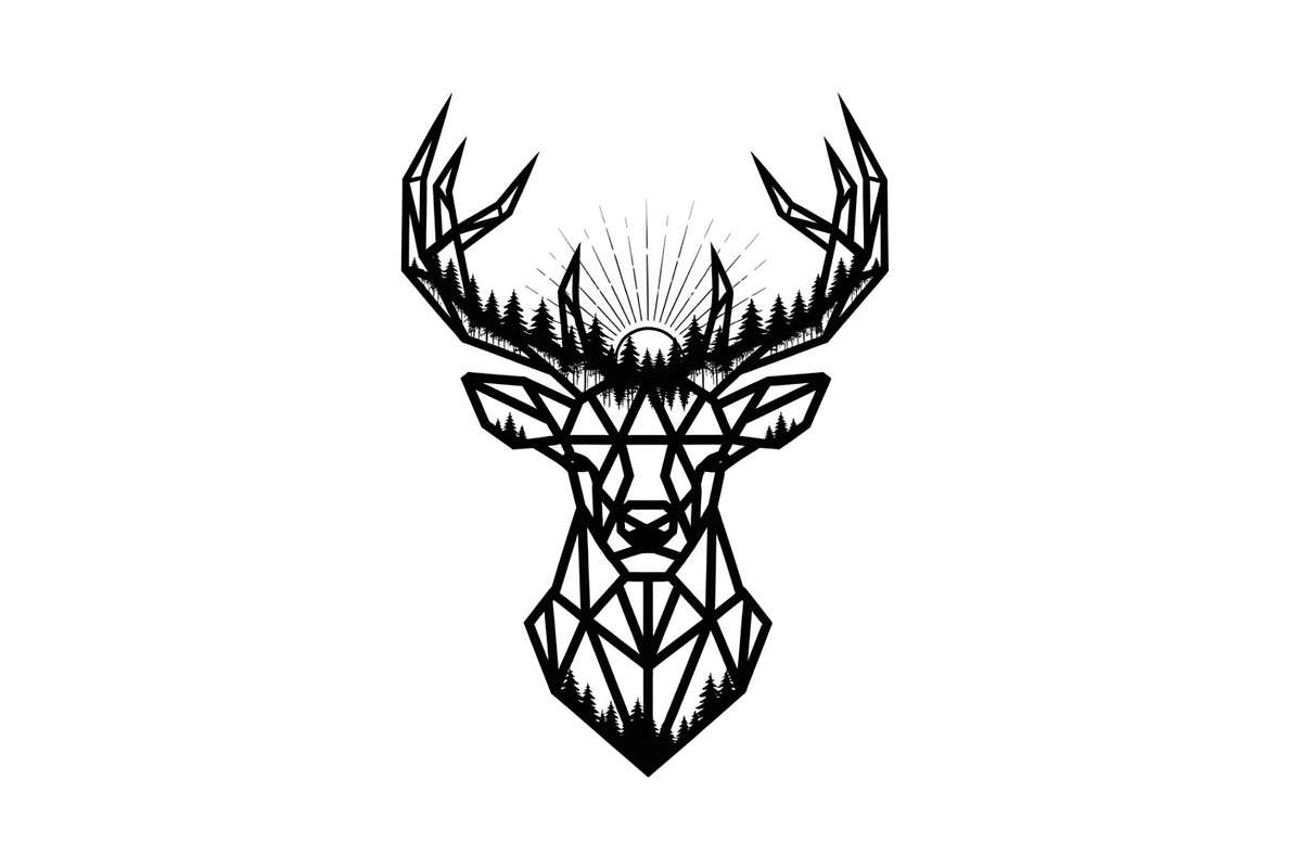 Artistic Geometric Deer Head Bundle, an Illustration by yasushie (Photo 20 of 31)