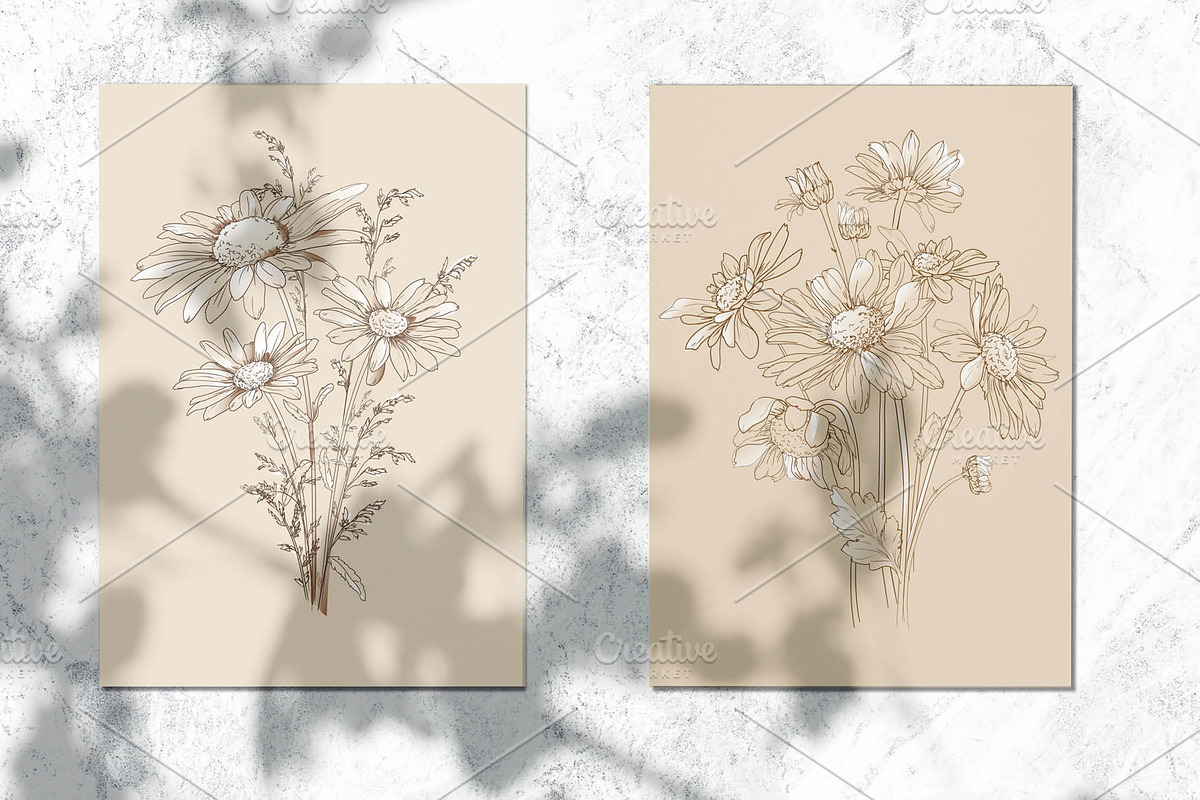 Ink Vector Chamomile, a Decorative Illustration by Sweet_print (Photo 2 of 6)