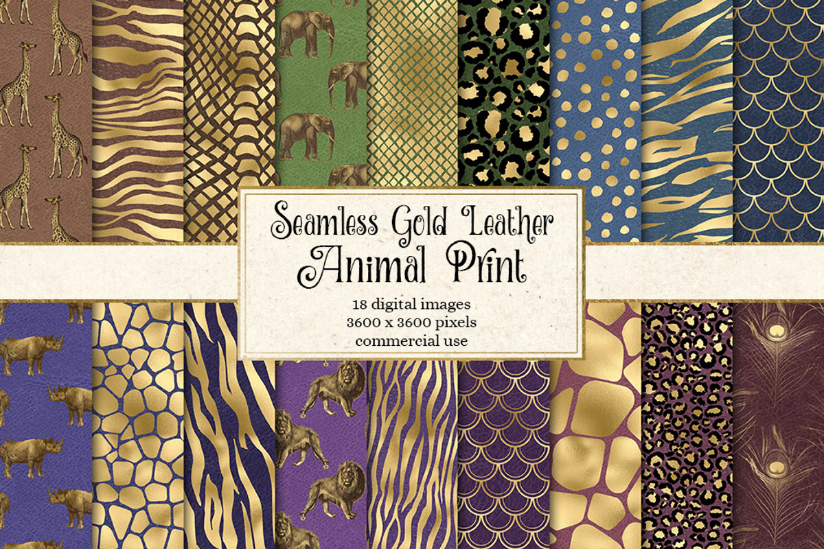 Gold Leather Animal Print, a Texture Graphic by Digital Curio
