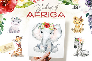 Babies Of Africa. Watercolor Set