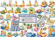 Poolside accessories Clipart Bundle, an Illustration by Pixels.Craft (Thumbnail 1 of 8)
