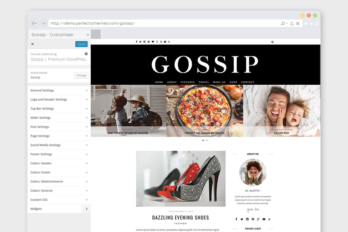 Fashion WordPress Theme Gossip, a WordPress Template by Trendy Themes (Photo 2 of 2)