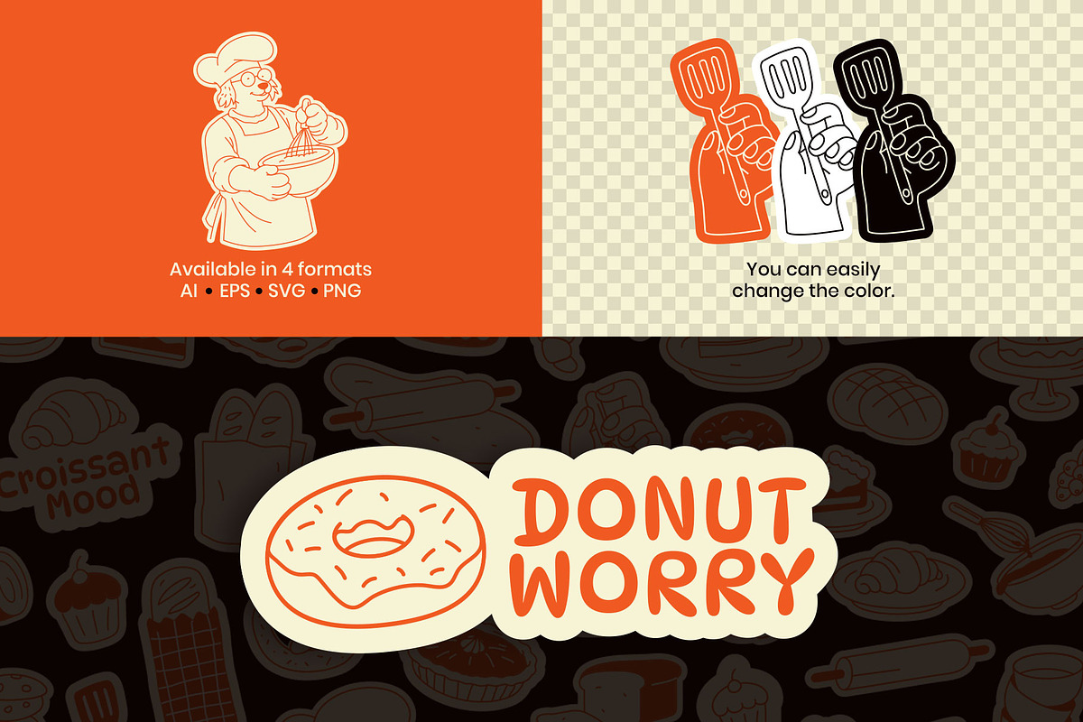Pastry Lover Stickers, a Solid Icon by Pixflow (Photo 2 of 6)