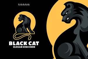 Black Cat Logo Template