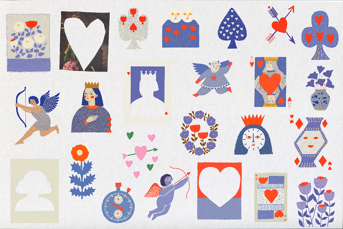 Vintage Valentine Collage Pack, an Object Illustration by Aleks.Flaks (Photo 13 of 18)
