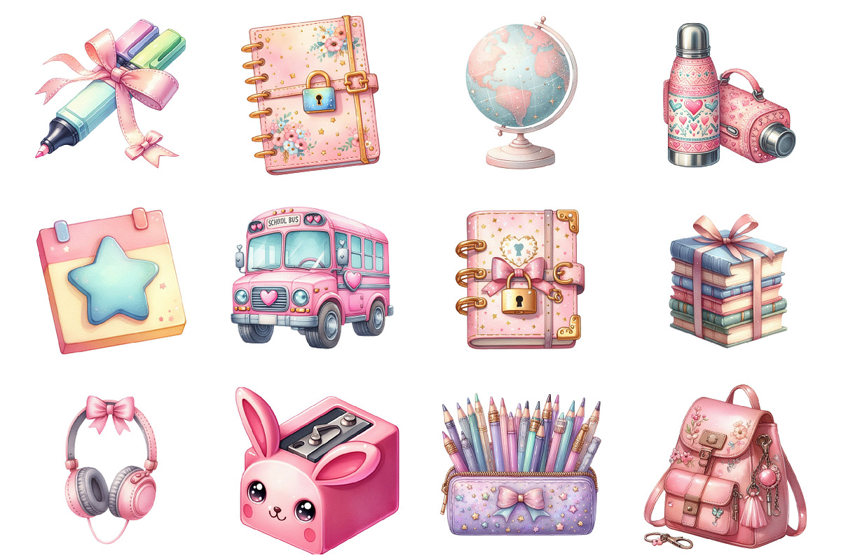 Cute Girly Back to School, an Illustration by Design Market (Photo 3 of 3)