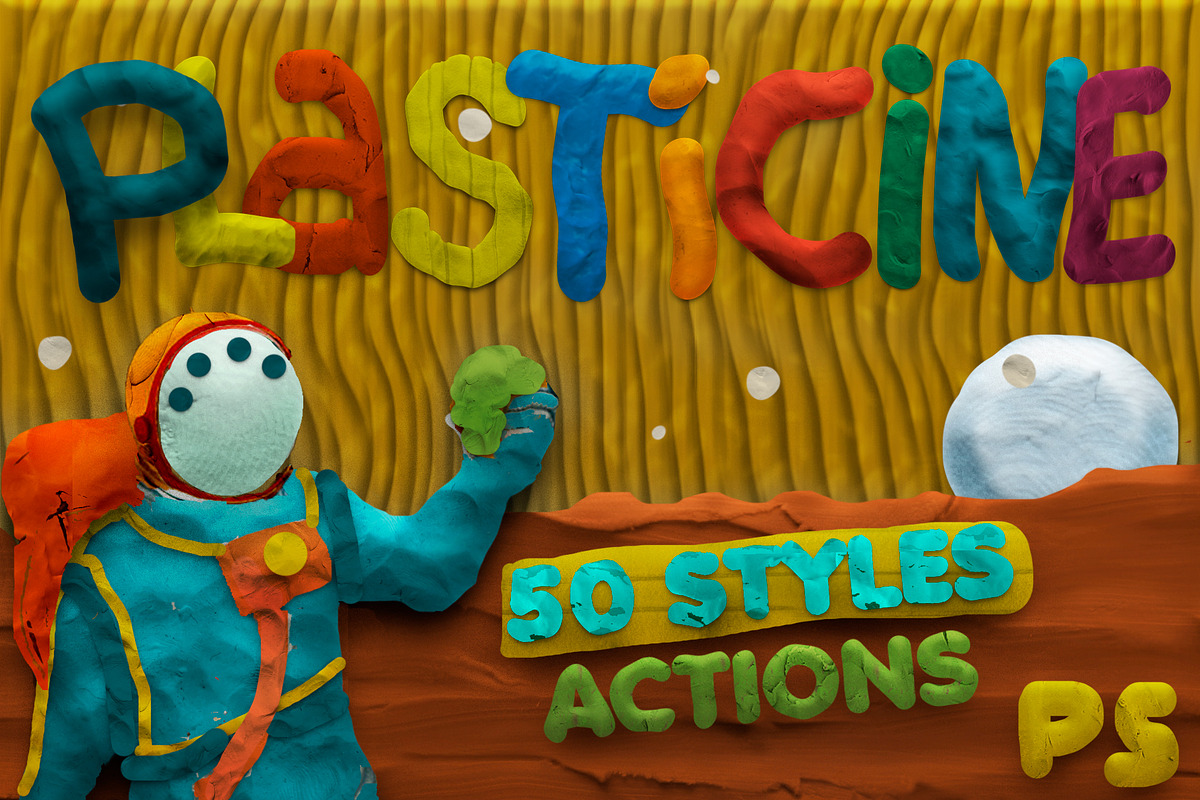 Plasticine Photoshop Styles Actions, a Layer Style Add-On by Alexiva (Photo 1 of 5)