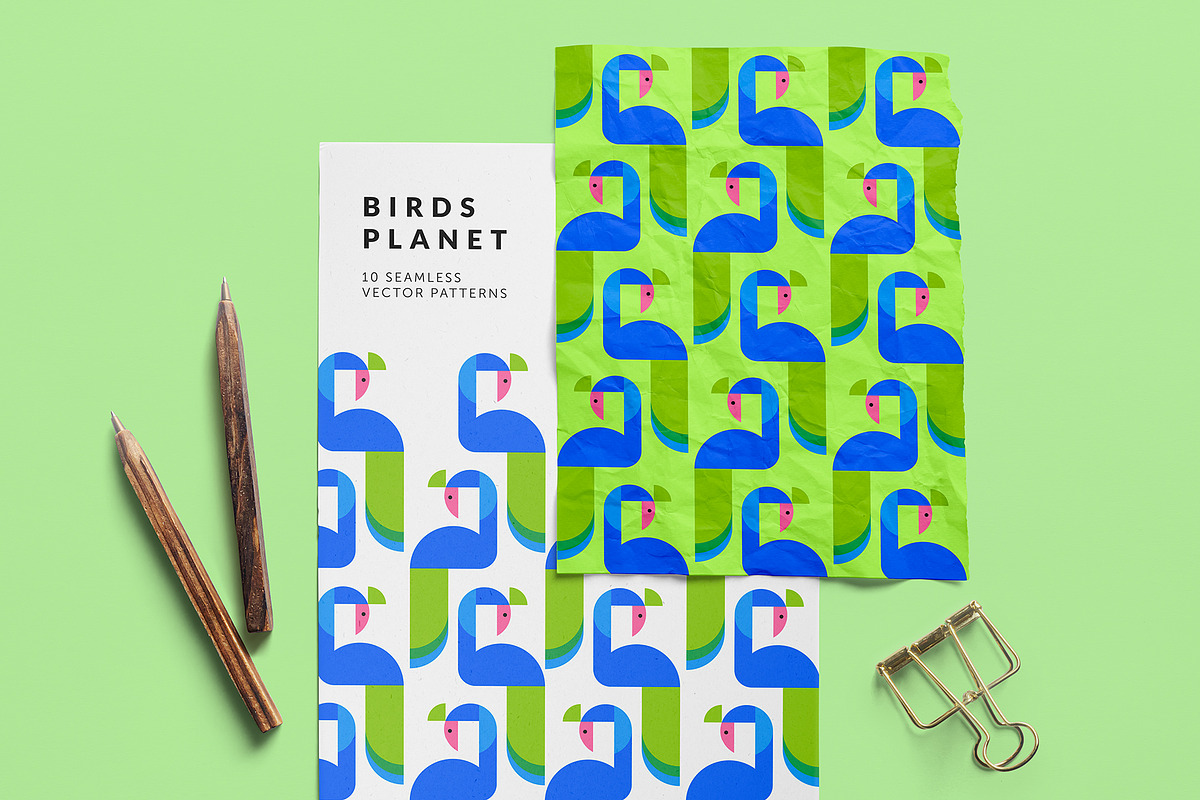 Birds Planet Geometric Patterns, a Pattern Graphic by Designnina Shop (Photo 10 of 12)