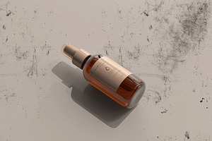 Amber Cosmetic Spray Bottle Mockup