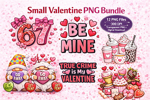 Small Valentine PNG Bundle | 12 File, an Object Graphic by MIRoots Design Studio