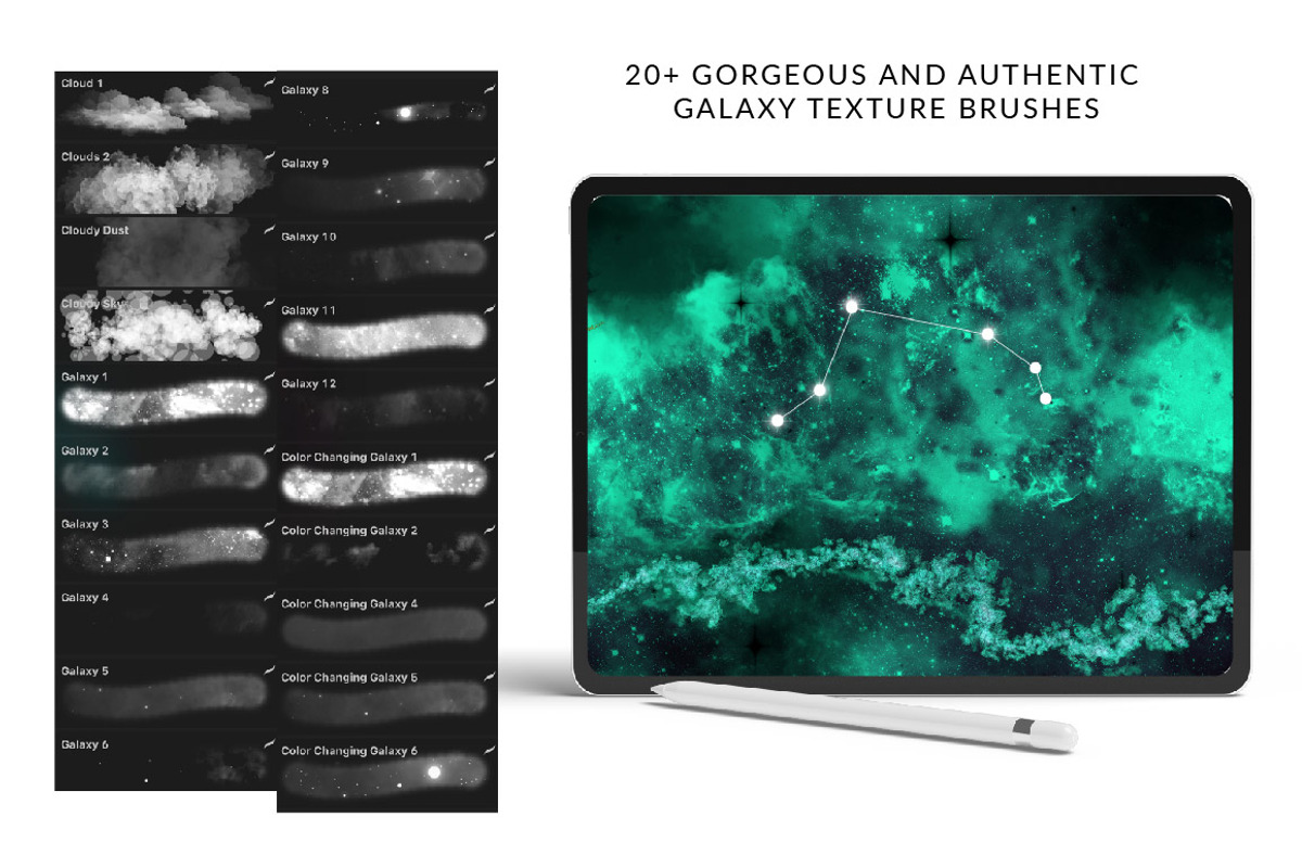 Galaxy Creator Kit for Procreate, a Brush Add-On by theinkaffair (Photo 3 of 9)