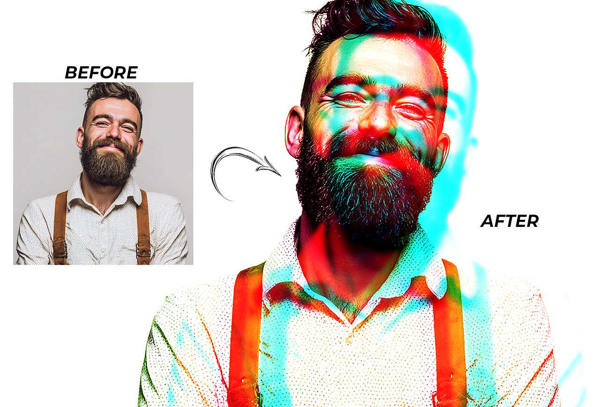 Neon Abstract Portrait FX, an Action Add-On by Studio Retouch (Photo 6 of 13)
