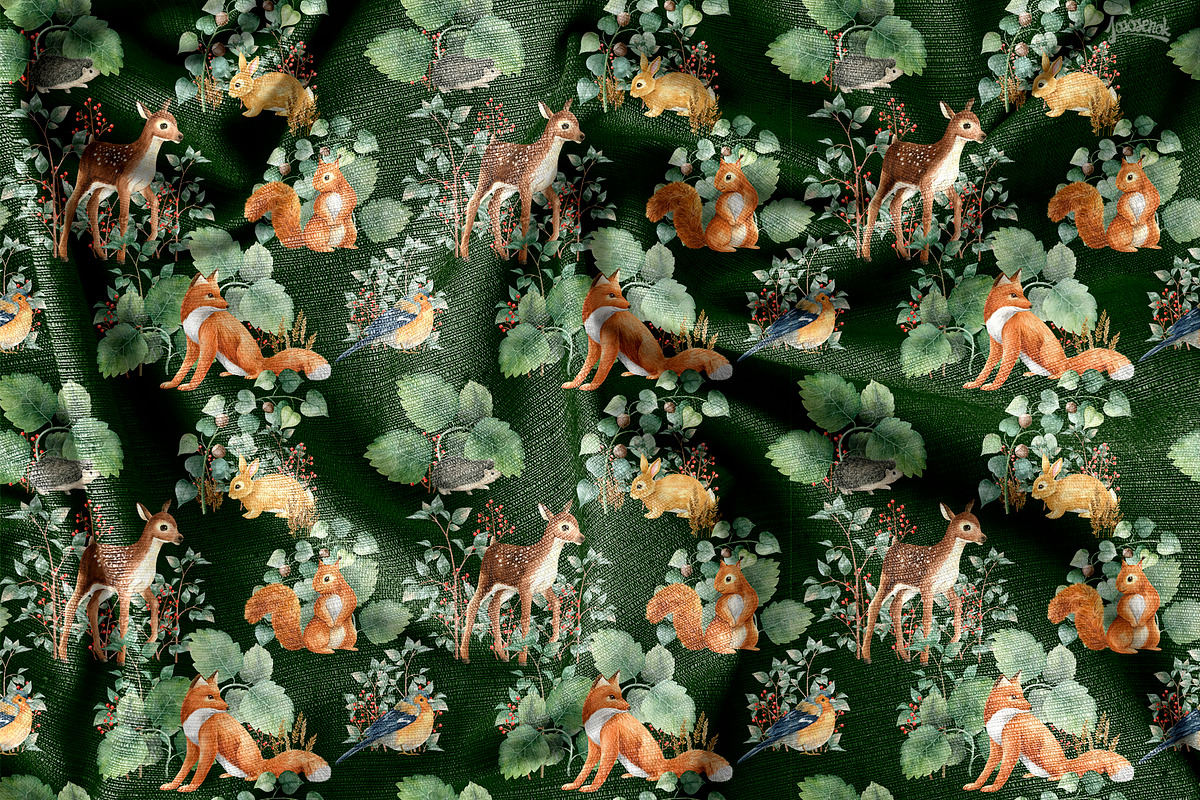 Woodland pattern, a Pattern Graphic by Lososenok (Photo 7 of 8)