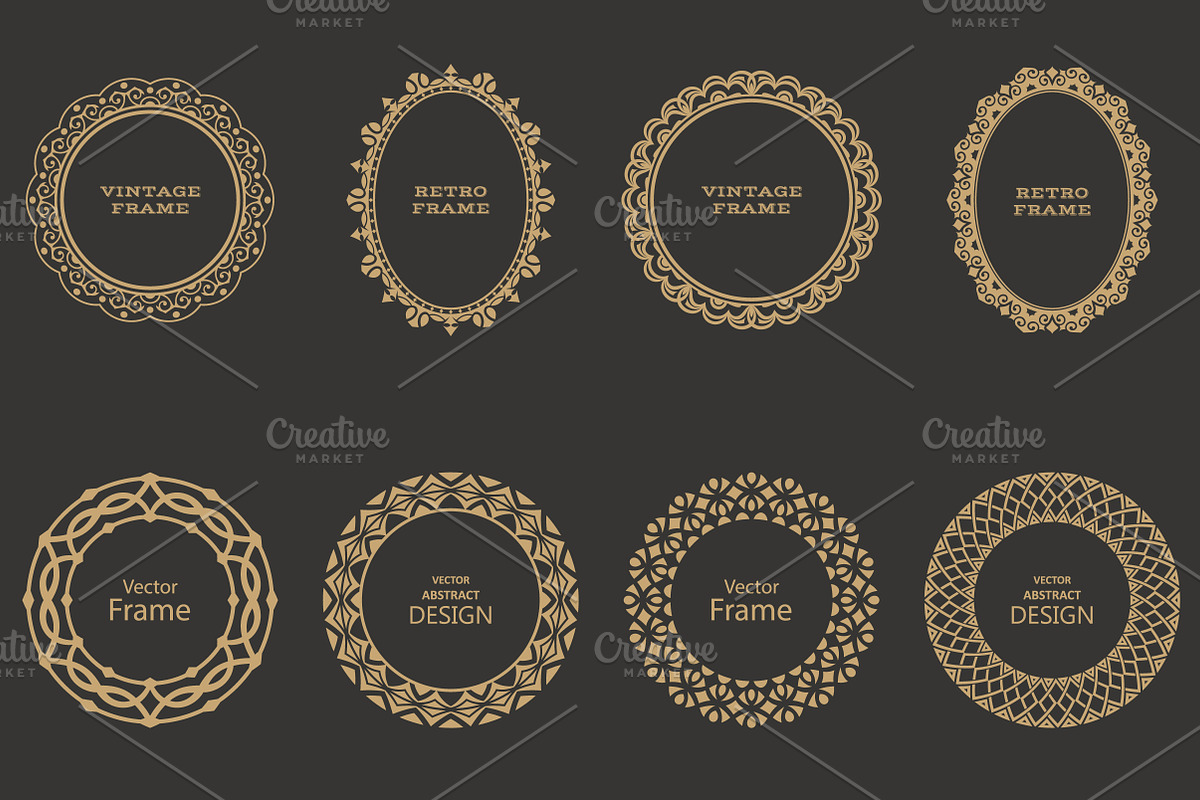 Vector circular frames, a Pattern Graphic by pattern shop