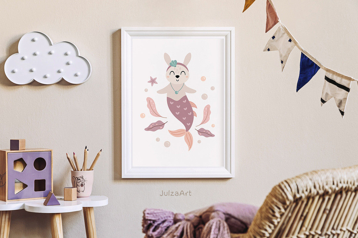 Mermaids collection, an Animal Illustration by JulzaArt (Photo 4 of 9)