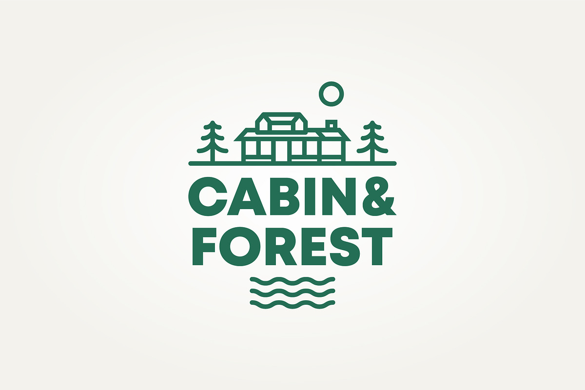 forest cabin with river icon logo, a Branding & Logo Template by Blazybone (Photo 1 of 2)