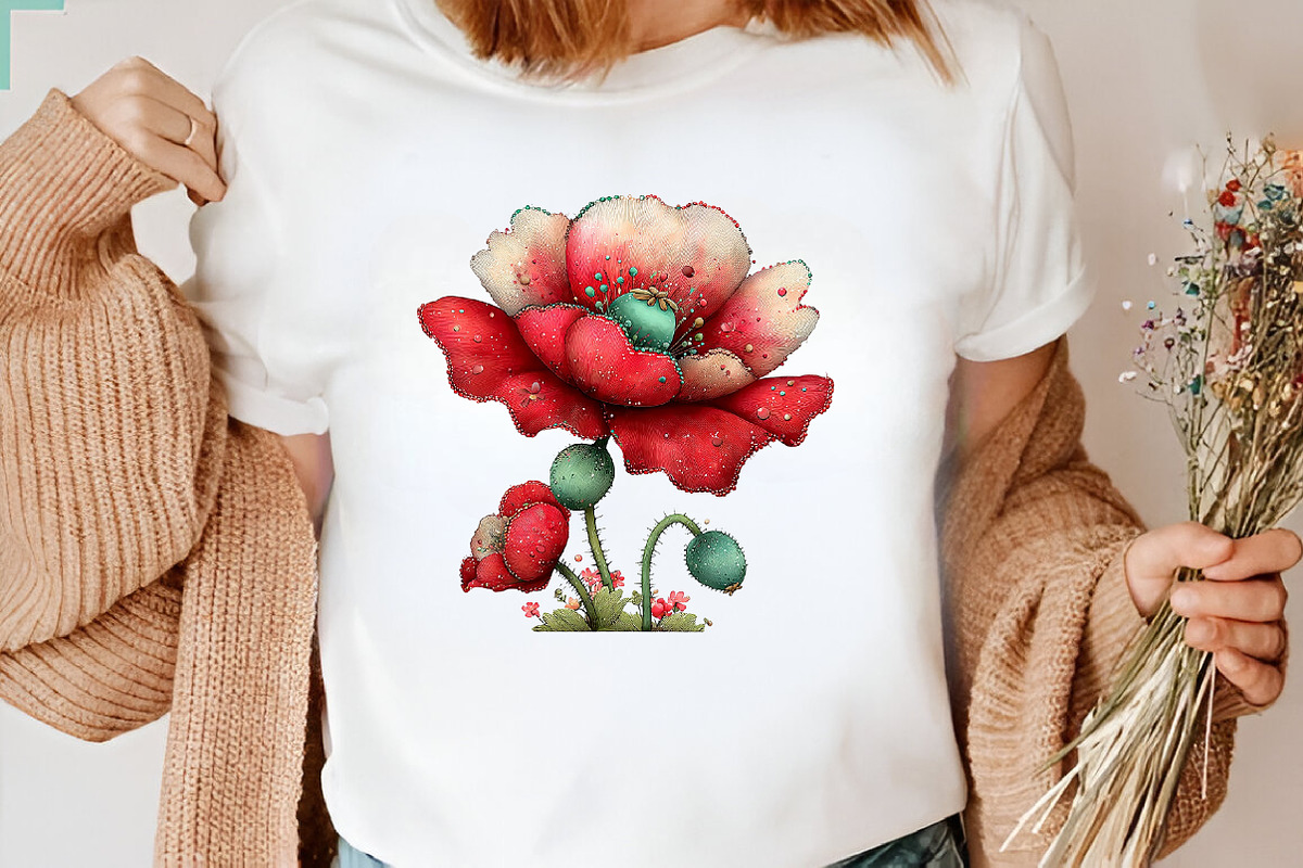 Whimsical Spring Poppy Flowers, an Illustration by CreationArt (Photo 3 of 10)