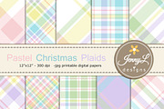 Pastel Christmas Plaids D Papers, a Pattern Graphic by JennyL Designs (Thumbnail 1 of 5)