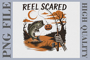 Reel Scared Halloween Fishing PNG, a Graphic by olgasallom (Thumbnail 1 of 3)