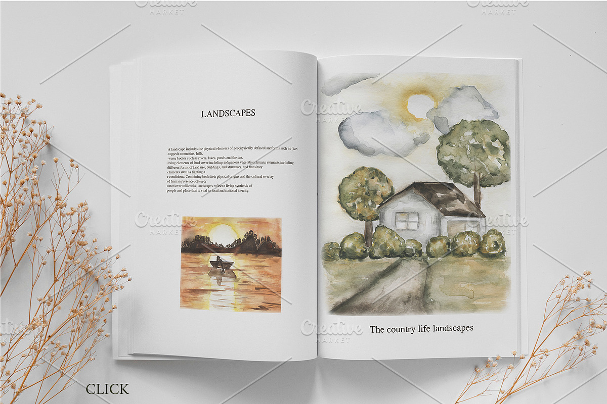 Watercolor Landscapes collection, a Texture Illustration by MayaNavits (Photo 3 of 9)