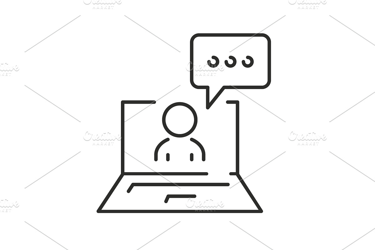 webinar or conference icon, an Outline Icon by 007NATALIIA