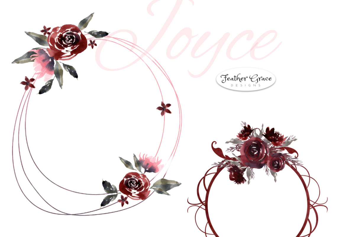 Burgundy Florals, Wreaths, an Illustration by Feather Grace Designs (Photo 9 of 13)