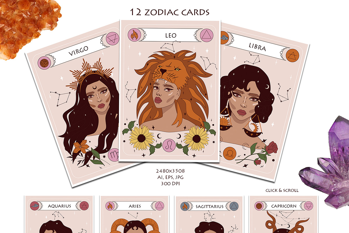 ZODIAC women and flowers collection, an Object Illustration by EasyArt (Photo 4 of 11)