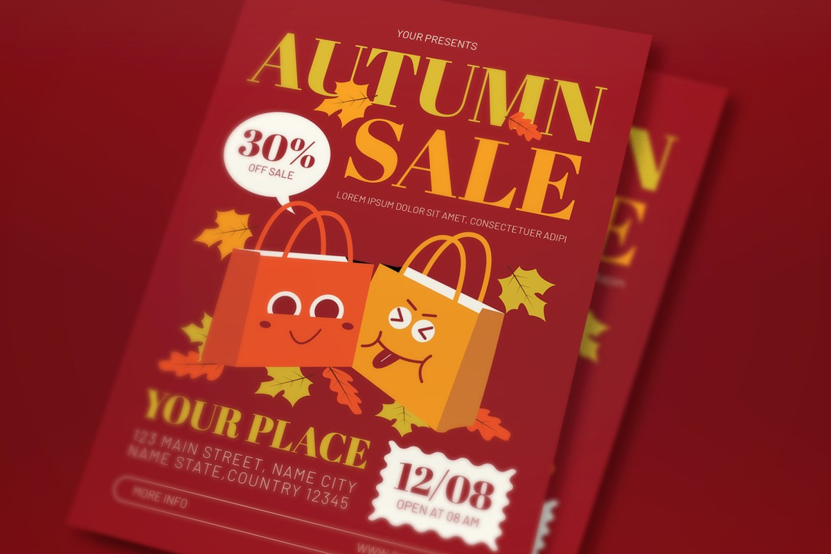 Brown Green Autumn Sale Flyer Set, a Flyer Template by graphicook (Photo 2 of 3)