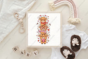 Highland Cow Valentine PNG, an Illustration by CraftArtStudio (Thumbnail 4 of 4)