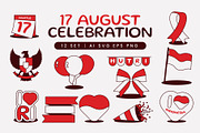 17 August Celebration Elements, a Decorative Illustration by Eighteen Studio (Thumbnail 1 of 4)