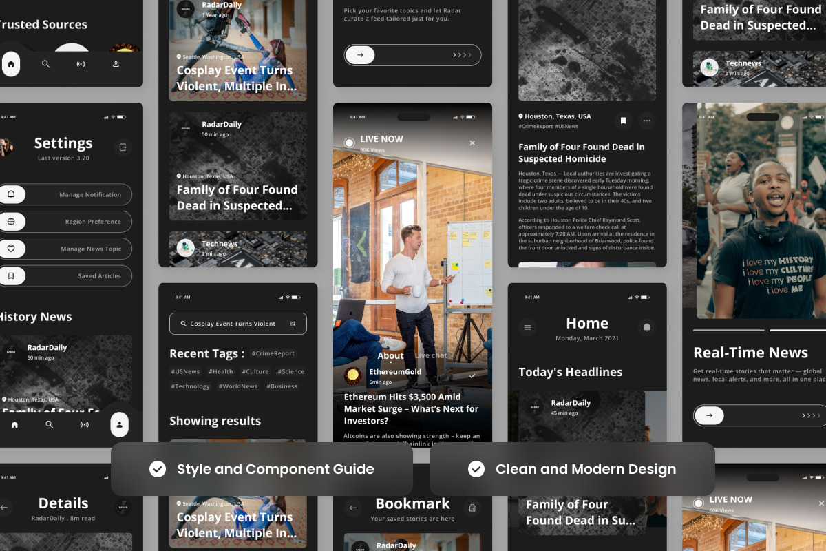 Radar - News Portal Mobile App, an App Template by twinstd (Photo 3 of 5)