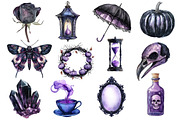 Black & Purple Gothic Autumn Clipart, an Illustration by Dream Creation (Thumbnail 3 of 4)