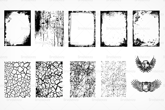 Grunge Textures Wings Brushes preview 3