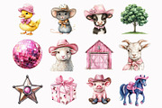 Watercolor Howdy Farm Clipart, a Seasonal Illustration by Design Market (Thumbnail 2 of 4)
