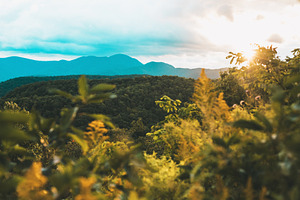 Blue ridge sunset featuring sunset, mountains, and blue ridge parkway