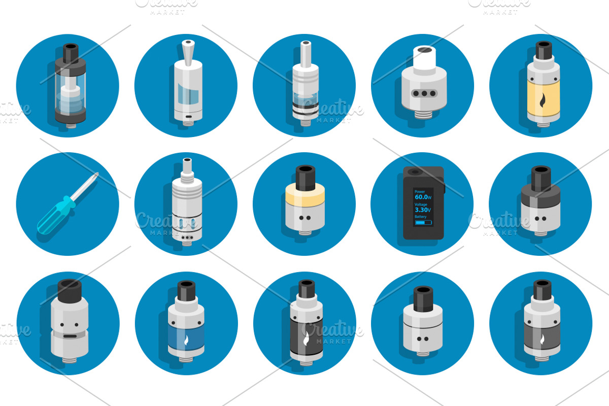30 Vaping Flat Icons, an Icon by ToozDesign (Photo 2 of 3)